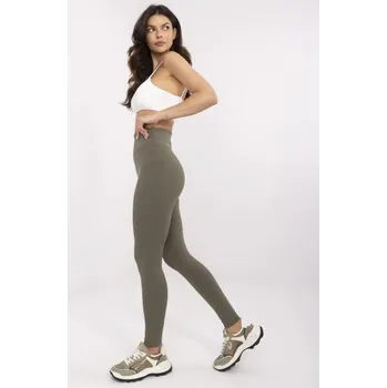 Dámské oblečení Khaki sportovní legíny basic z bavlny