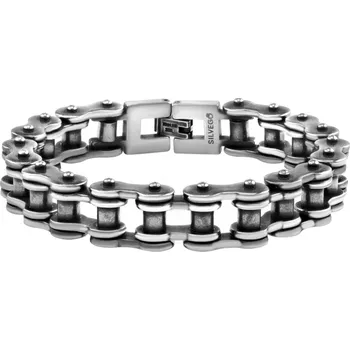 Náramek Náramek z chirurgické oceli 23 cm - design motocyklový a cyklistický řetěz