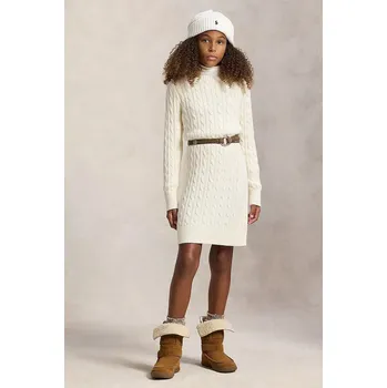 Dámské šaty Dětské bavlněné šaty Polo Ralph Lauren 313978860001 béžová 01X, vel. 130-134