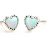 Stříbrné náušnice srdíčka s měsíčním kamenem Arcane