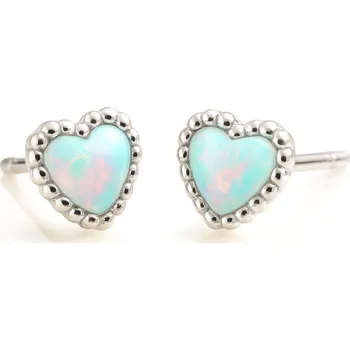 Náušnice Stříbrné náušnice srdíčka s měsíčním kamenem Arcane