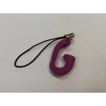 Přívěsek Fimo přívěsek na mobil - písmeno "G" fialový
