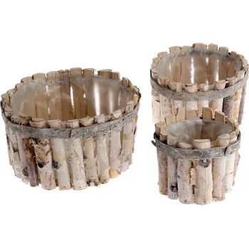 Casa de Engel Dřevěný truhlík s PVC - sada 3ks