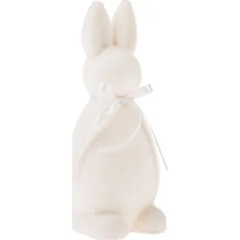 Casa de Engel Plastový flokovaný zajíc - bílý