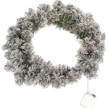 Casa de Engel Zasněžený věnec s 20 LED světly - ø 50cm