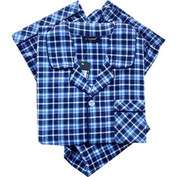 Pánské pyžamo Pánské flanelové pyžamo C-lemon Barva: Modrá, Velikost: 3XL