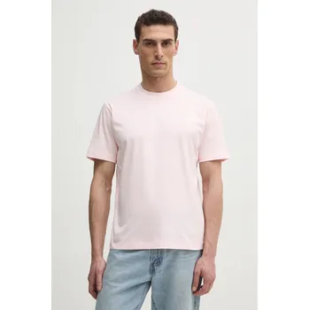 Bavlněné tričko Lacoste růžová barva, s potiskem, TH2739 03X, vel. XXL