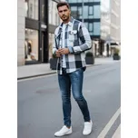 Dstreet Pánská košile flanelová kostkovaný vzor DX2673 Barva: Nebeská, Velikost: M