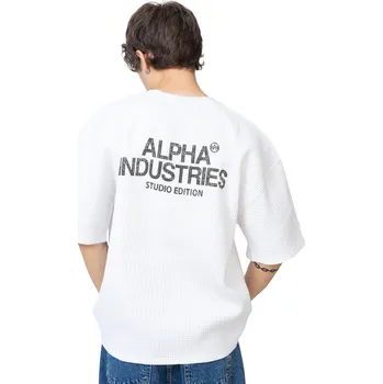 Pánské tričko Tričko Alpha Industries Studio Waffle White - M