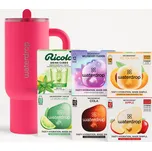 Waterdrop Vánoční Dárkový Set Explorer hrnek neonová růžová 1,1 l a 72 ks