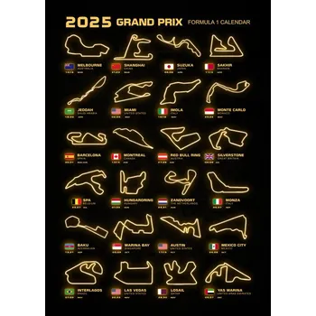 Plakát Plakát, Obraz - Formula 1 Season Calendar 2025