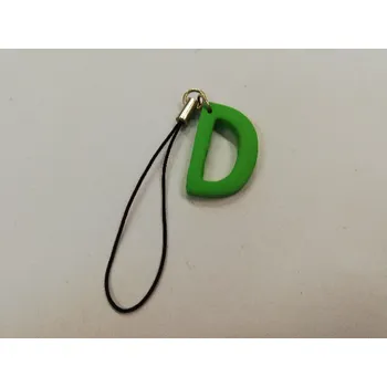 Přívěsek Fimo přívěsek na mobil - písmeno "D" zelený