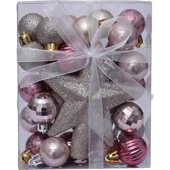 Vánoční dekorace DECOLED Vánoční ozdoby - sada, mix barev, 30 ks