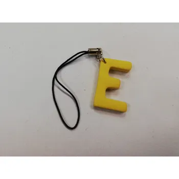 Přívěsek Fimo přívěsek na mobil - písmeno "E" žlutý