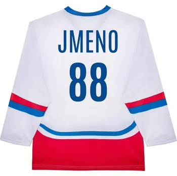 Hokejový dres SportDres Bílý hokejový dres ČR s vlastním potiskem Velikost: S