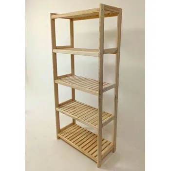 regál Dřevěný policový regál 70 x 33 x 173 cm masiv borovice