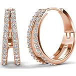 Elenys pozlacené náušnice s krystaly Swarovski® 18K růžové zlato