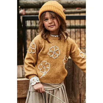 Dívčí svetr Dětský svetr Mayoral žlutá barva, 4308 4308.6L.Mini.9BYA 18X, vel. 104