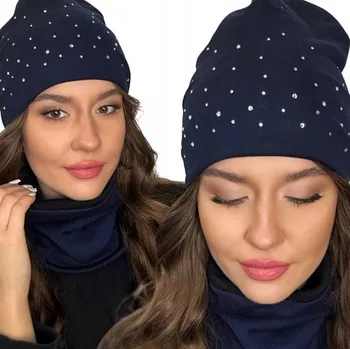 Čepice Fashionweek Dámský set čepice a šály Čepice beanie trubkový šátek S2262 Barva: Tmave modry, Velikost: Universal