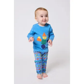 Kojenecké tričko s dlouhým rukávem Bobo Choses Wooden Toy 225FB002 modrá 55X, vel. 92
