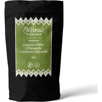 Čokoláda Míšina čokoláda Lískové oříšky z Piemontu v mléčné čokoládě 50 % 65 g