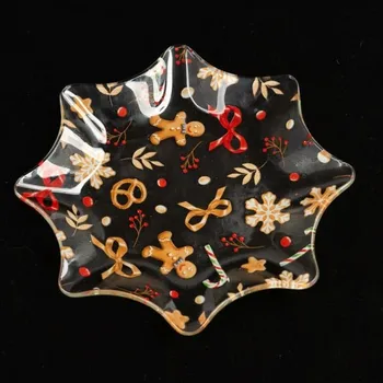 Casa de Engel Skleněný dekorativní talíř - vločka