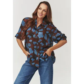 Dámská košile Makadamia Dámská košile s květinovým vzorem C5 Barva: Nebeská, Velikost: ONE SIZE