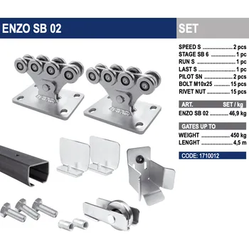 CAIS KIT ENZO SB 02 sada pro samonosnou bránu do 4,5m průjezdu - černý profil