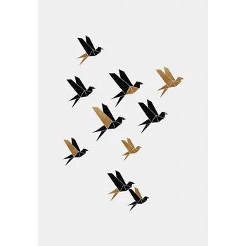 Plakát Plakát, Obraz - Origami Birds Collage II, Orara Studio