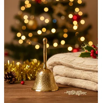 Vánoční dekorace Mosazný Zvoneček se Stopkou