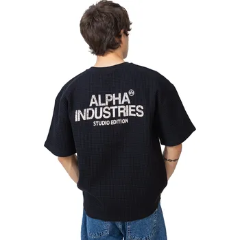 Pánské tričko Tričko Alpha Industries Studio Waffle Black - L
