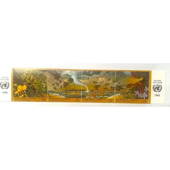 Poštovní známka Čtyřblok známek Nations Unies - fauna tornáda