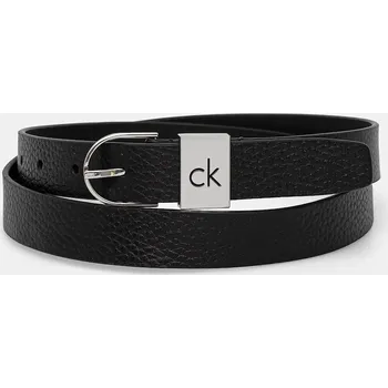 Opasek Kožený pásek Calvin Klein dámský, černá barva, K60K612856 99X, vel. 85