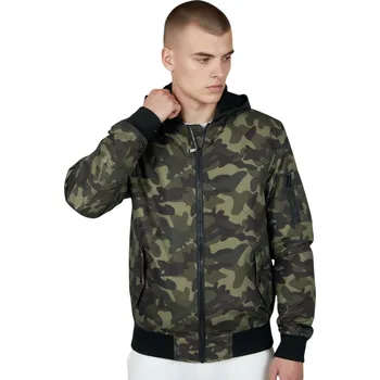 Pánská větrovka Ature Pánská vojenská bunda bomber Barva: Vojenská, Velikost: M