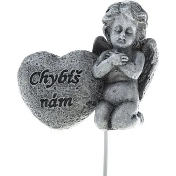 Casa de Engel "Polyresinová zápich s andělem a srdcem "Chybíš nám" 12/192"