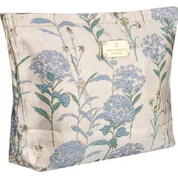 Šperkovnice Peterson kosmetická taška ze syntetického materiálu zdobená květinami Barva: béžová || modrý