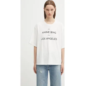 Bavlněné tričko Anine Bing rudy, L, bílá, 00X