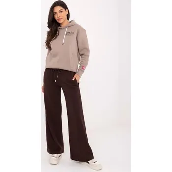 Čokoládové tepláky s širokými nohavicemi