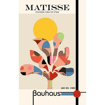 Plakát Plakát, Obraz - Matisse papier decoupes with abstract colorful Bauhaus pattern