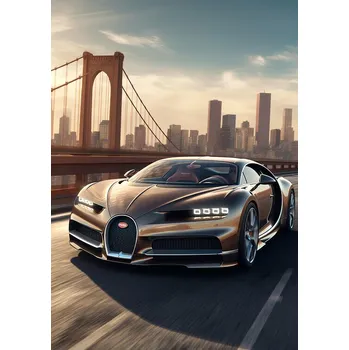 Plakát Plakát, Obraz - Bugatti Chiron New York City Race Car