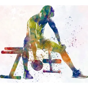 Plakát Plakát, Obraz - Fitness exercise in watercolor