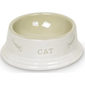 miska pro kočku Nobby Cat keramická miska 14 x 4,8 cm bílá