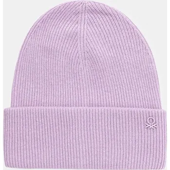 Čepice Dětská vlněná čepice United Colors of Benetton fialová barva, 126WCA00X 126WCA00X.G.seasonal 04X, vel. 56