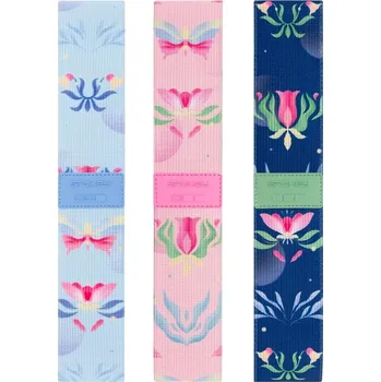 Sada 3 posilovacích textilních gum Spokey THE BLOOM BAND SET + obal