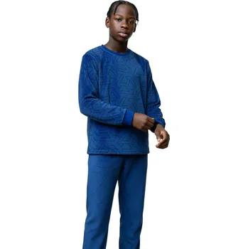 N-feel Chlapecké mikroplyšové pyžama s dlouhým rukávem PAVEL Barva: Modrá, Velikost: 152/158