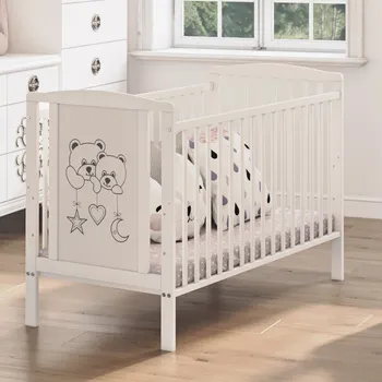 Dětská postýlka Dva Medvídci 60x120 cm. Dřevěná postýlka s příčkami Druh matrace: pěnová matrace 60x120x6cm +599kč