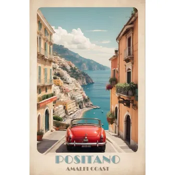 Plakát Plakát, Obraz - Coastal Dreams: Vintage Travel Poster of Positano