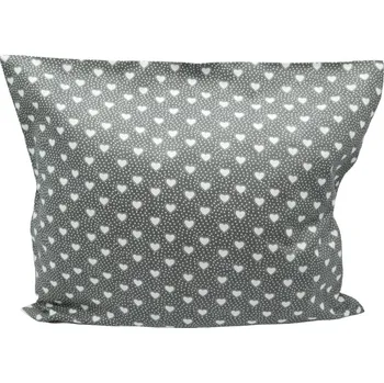 Dekorativní polštářek Bylinkový polštářek Bylinný restart - šedý se srdíčky - rozměr 35 cm x 28 cm