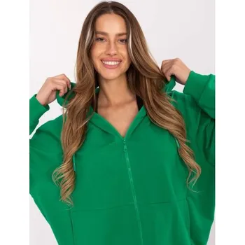 Dámská mikina Zelená mikina oversize s kapucí
