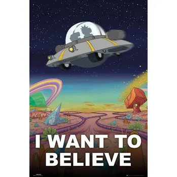 Plakát Plakát, Obraz - Rick And Morty - I Want To Believe